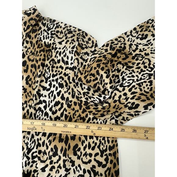 Chicos Womens Shirt Size 4 Brown Effortless Leopard Luxe ButtonUp 3/4 Sleeve NWT - Picture 9 of 13